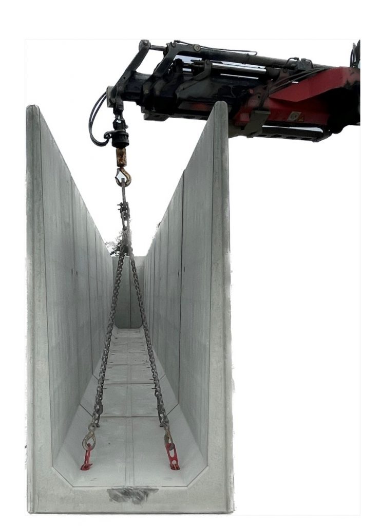 Schéma levage mur de soutènement en U