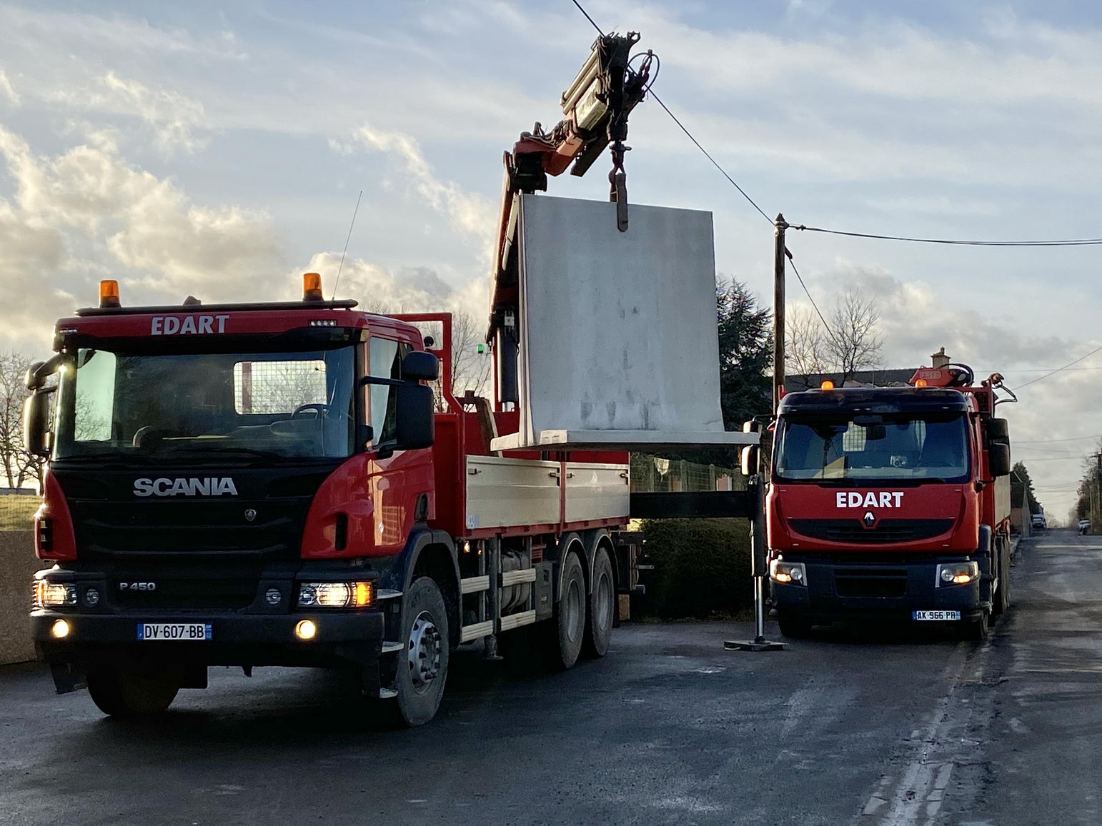 Livraison Edart béton armé et vibré